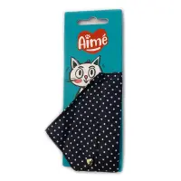 Bandana scarf för katt, marinblå prickig