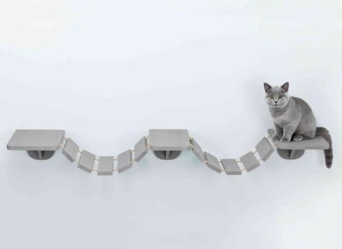 Hängbro för katt - vägghängd grå